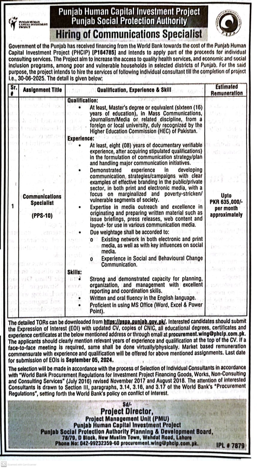 Communication Specialist